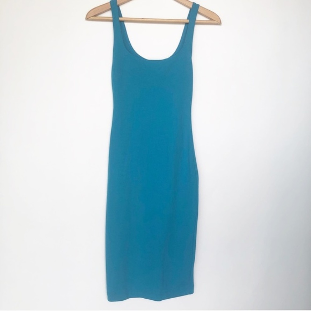 Zara Trafaluc blue casual midi pencil dress